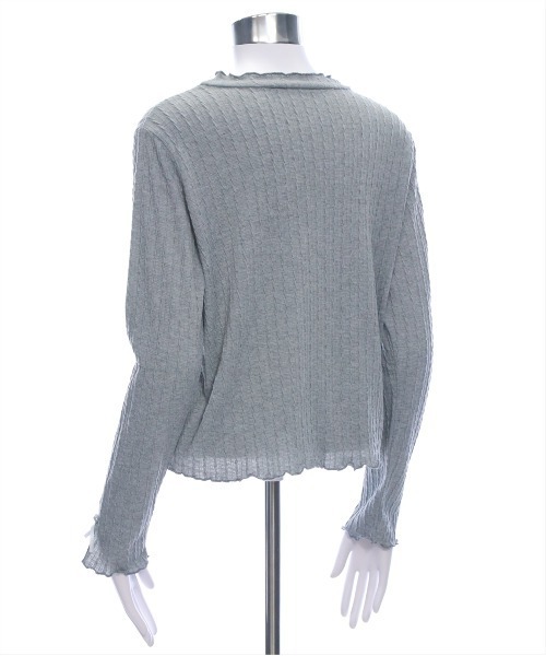 clear（クリア）の「袖口リボンメロウプチハイ長袖カットソートップス[ガーリー 着回し抜群]≪新色追加≫（Tシャツ/カットソー・レディース・アイボリー/グレー/ブラック/ベージュ・F）」の11枚目の写真