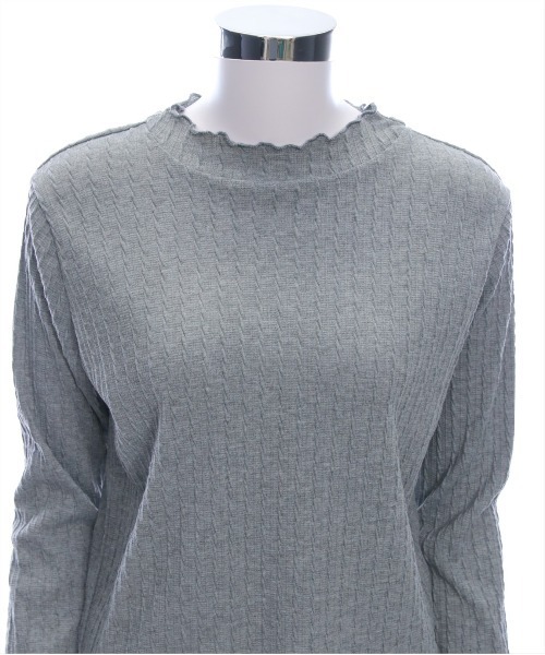 clear（クリア）の「袖口リボンメロウプチハイ長袖カットソートップス[ガーリー 着回し抜群]≪新色追加≫（Tシャツ/カットソー・レディース・アイボリー/グレー/ブラック/ベージュ・F）」の13枚目の写真