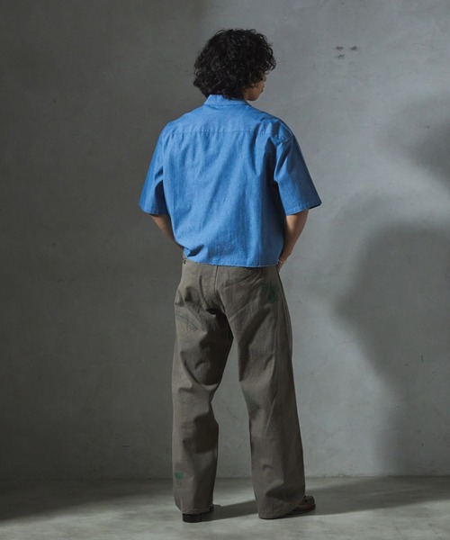 JOURNAL STANDARD relume（ジャーナルスタンダード　レリューム）の「【ZOZO限定】DENIM クロップドS/S（シャツ/ブラウス・メンズ・インディゴブルー/ネイビー/サックスブルー・XS/S/M/L/XL）」の7枚目の写真
