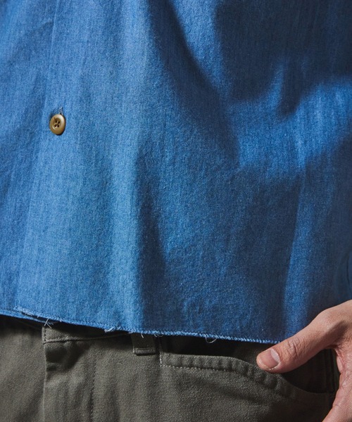 JOURNAL STANDARD relume（ジャーナルスタンダード　レリューム）の「【ZOZO限定】DENIM クロップドS/S（シャツ/ブラウス・メンズ・インディゴブルー/ネイビー/サックスブルー・XS/S/M/L/XL）」の12枚目の写真