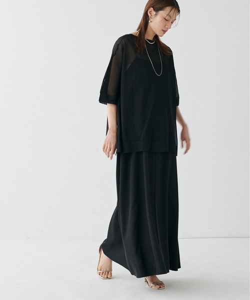 LARUTA(ラルータ)の「【LARUTA】シアーボートネックニットプルオーバー(ニット/セーター・レディース・ピンク/ミント/オフホワイト/ブラック・FREE)」の18枚目の写真