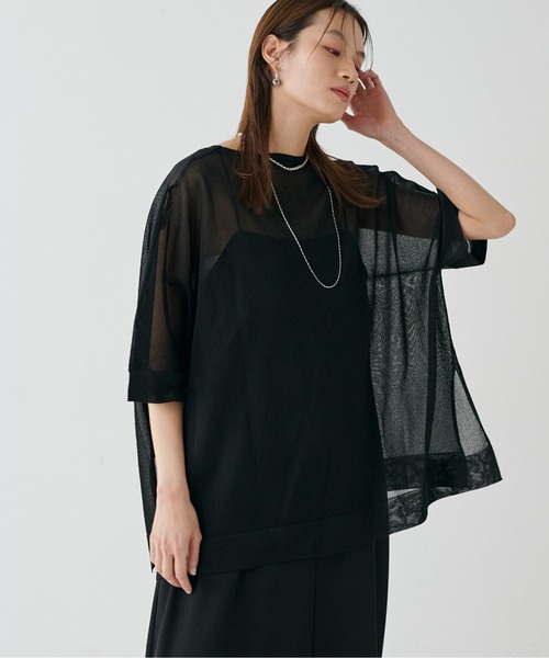 LARUTA(ラルータ)の「【LARUTA】シアーボートネックニットプルオーバー(ニット/セーター・レディース・ピンク/ミント/オフホワイト/ブラック・FREE)」の15枚目の写真