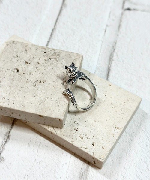 Burner（バーナー）の「【OKUOKU　0909】猫 キャット デザイン リング フリーサイズ  oku-ring-763737086867-1（リング・メンズ・シルバー・FREE）」の5枚目の写真