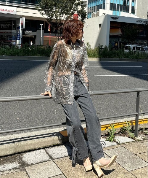 SIDE SWITCH 2WAY RIBBON DENIM PANTS（デニムパンツ）｜Ameri（アメリ