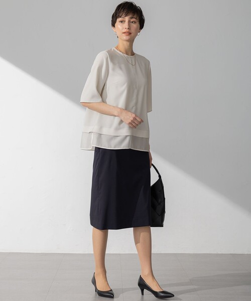 吸水速乾/UVカット/接触冷感】ストレッチジョーゼット シアー