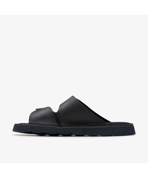 CLARKS ベルクロ ストラップ サンダル ブラック レザー Clarks サンダル Coledale Strap / コールデールストラップ