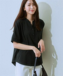 7days Life Styling | ブラウス見えシルケットポンチスキッパーチュニックカットソートップス<大きいサイズ有>(Tシャツ/カットソー)