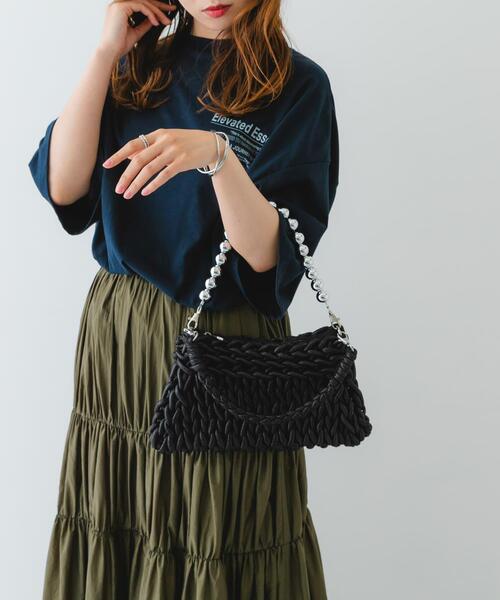 RODE SKO(ロデスコ)の「ボールチェーン付き編み込みバッグ(ハンドバッグ・レディース・シルバー/ブラック・ONE)」の8枚目の写真