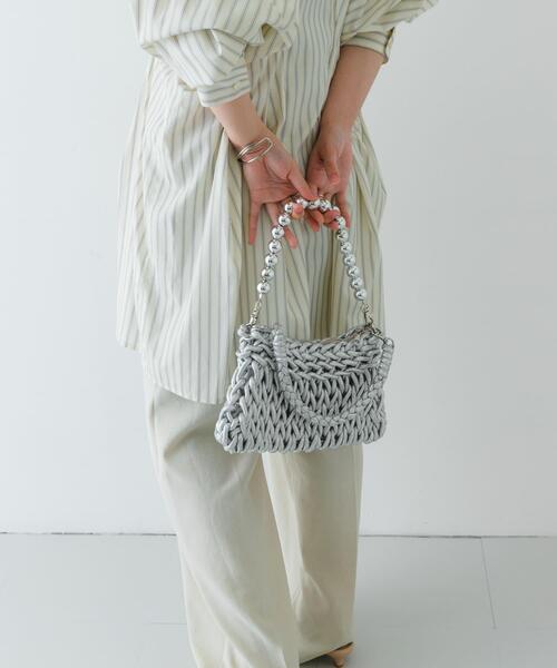 RODE SKO(ロデスコ)の「ボールチェーン付き編み込みバッグ(ハンドバッグ・レディース・シルバー/ブラック・ONE)」の18枚目の写真