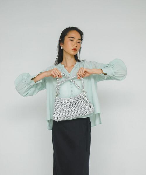 RODE SKO(ロデスコ)の「ボールチェーン付き編み込みバッグ(ハンドバッグ・レディース・シルバー/ブラック・ONE)」の22枚目の写真