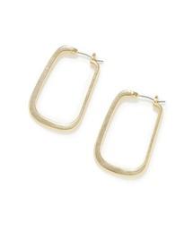 スリムスクエアフープピアス