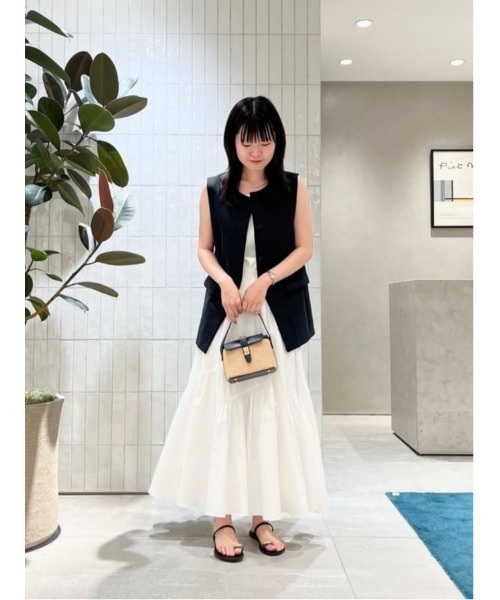 美品　アルアバイル　リネンコンピケダブルジレ 麻調カルゼサイドオープンジレ|allureville OFFICIAL SITE