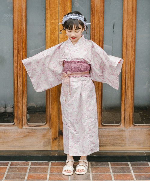 【感謝価格】 着付け簡単3点セット】2WAYセパレートリボンプリント浴衣（浴衣 着物・浴衣