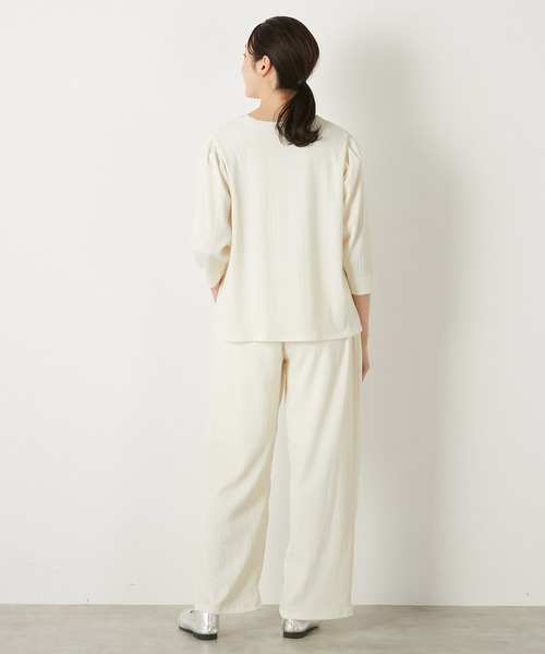 MELROSE claire（メルローズ クレール）の「【ふくれ地柄タックスリーブプルオーバー】（Tシャツ/カットソー・レディース・アイボリー/ブラック/イエロー・FREE）」の5枚目の写真