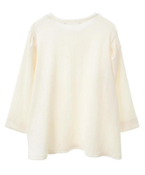 MELROSE claire（メルローズ クレール）の「【ふくれ地柄タックスリーブプルオーバー】（Tシャツ/カットソー・レディース・アイボリー/ブラック/イエロー・FREE）」の9枚目の写真