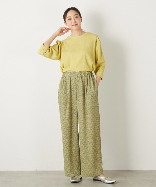 MELROSE claire（メルローズ クレール）の「【ふくれ地柄タックスリーブプルオーバー】（Tシャツ/カットソー・レディース・アイボリー/ブラック/イエロー・FREE）」の14枚目の写真