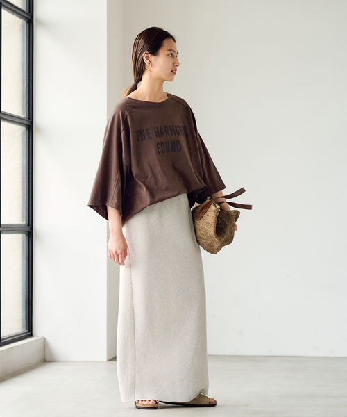 FRAMeWORK（フレームワーク）の「≪WEB限定≫NEWハーフスリーブロゴTEE（Tシャツ/カットソー・レディース・ブラック/ホワイト/ブラウン/グリーン・FREE）」の5枚目の写真