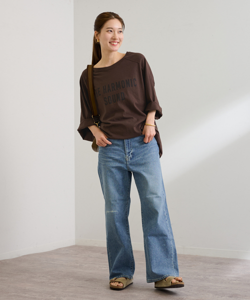 FRAMeWORK（フレームワーク）の「≪WEB限定≫NEWハーフスリーブロゴTEE（Tシャツ/カットソー・レディース・ブラック/ホワイト/ブラウン/グリーン・FREE）」の15枚目の写真