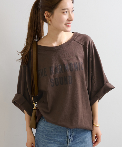 FRAMeWORK（フレームワーク）の「≪WEB限定≫NEWハーフスリーブロゴTEE（Tシャツ/カットソー・レディース・ブラック/ホワイト/ブラウン/グリーン・FREE）」の18枚目の写真