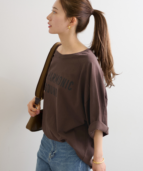 FRAMeWORK（フレームワーク）の「≪WEB限定≫NEWハーフスリーブロゴTEE（Tシャツ/カットソー・レディース・ブラック/ホワイト/ブラウン/グリーン・FREE）」の21枚目の写真