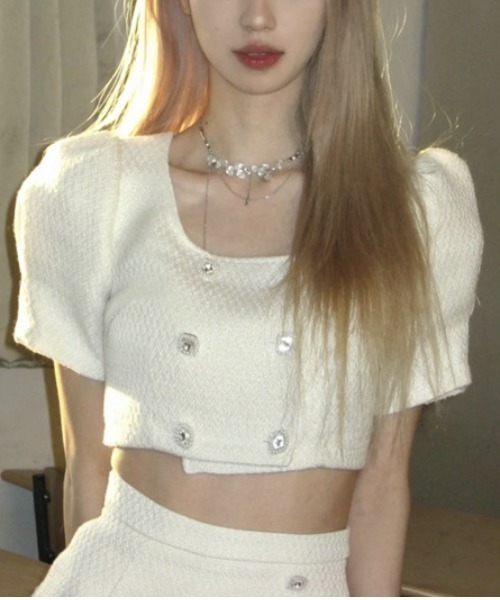 Silly(シリー)の「スクエアネックジャケットセットアップ(セットアップ・レディース・ホワイト・SMALL/MEDIUM/LARGE)」の5枚目の写真