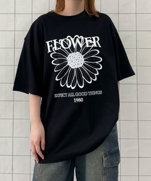 OKAMOTO'S Flowers Black Big Tシャツ 新品 M セール】WOND/FLOWERビッグT（Tシャツ/カットソー）｜WOND