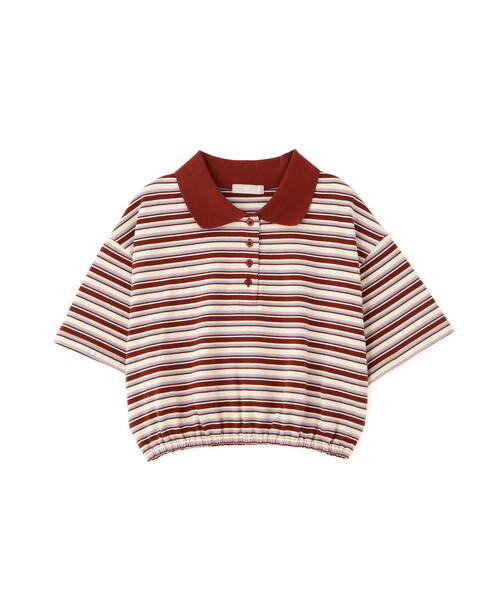 FREE'S MART(フリーズマート)の「ボーダーポロクロップドトップス(ポロシャツ・レディース・ボルドー/グレー/ネイビー・FREE)」の13枚目の写真