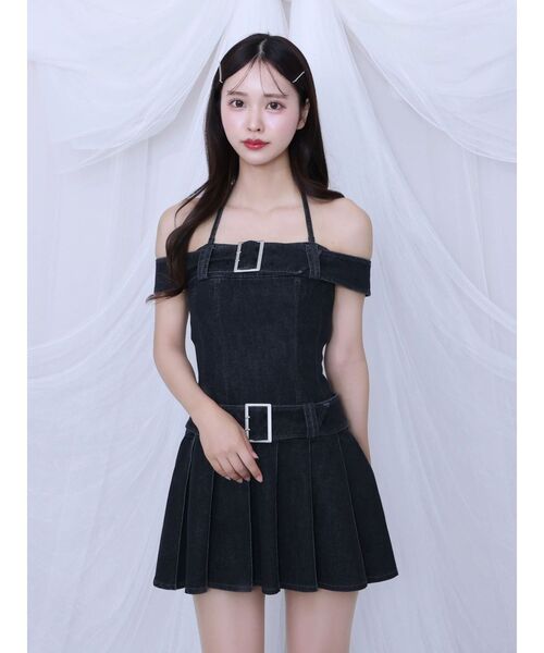 EATME（イートミー）の「ダブルベルトデニムワンピース（ワンピース・レディース・ライトブルー/ブラック・MEDIUM/SMALL）」の9枚目の写真