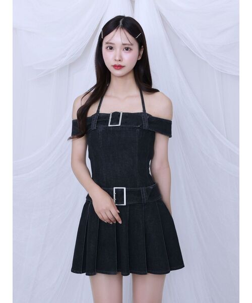 EATME（イートミー）の「ダブルベルトデニムワンピース（ワンピース・レディース・ライトブルー/ブラック・MEDIUM/SMALL）」の10枚目の写真