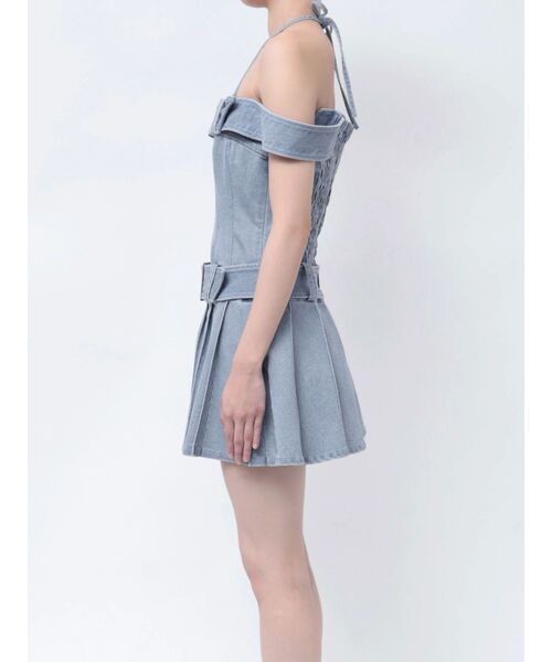 EATME（イートミー）の「ダブルベルトデニムワンピース（ワンピース・レディース・ライトブルー/ブラック・MEDIUM/SMALL）」の15枚目の写真