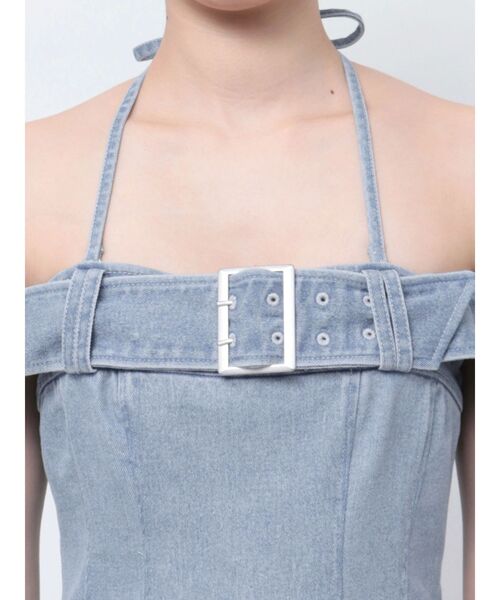 EATME（イートミー）の「ダブルベルトデニムワンピース（ワンピース・レディース・ライトブルー/ブラック・MEDIUM/SMALL）」の17枚目の写真