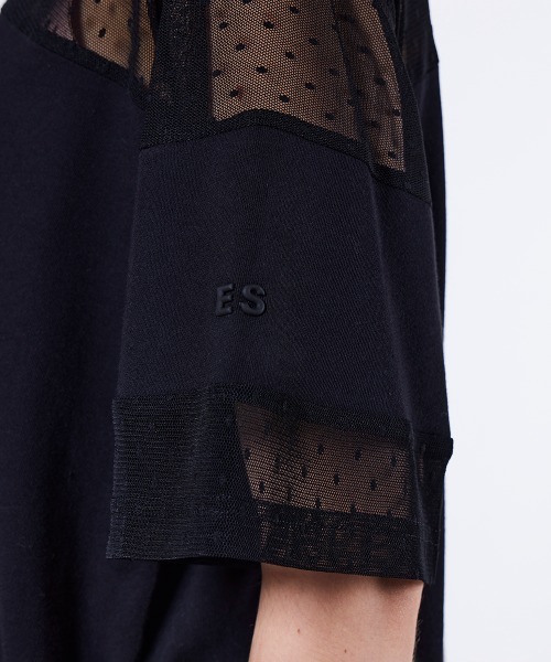 DOUBLE STANDARD CLOTHING(ダブルスタンダードクロージング)の「裏毛ドットチュールワンピース(ドレス・レディース・ブラック/オフホワイト・36/38)」の10枚目の写真