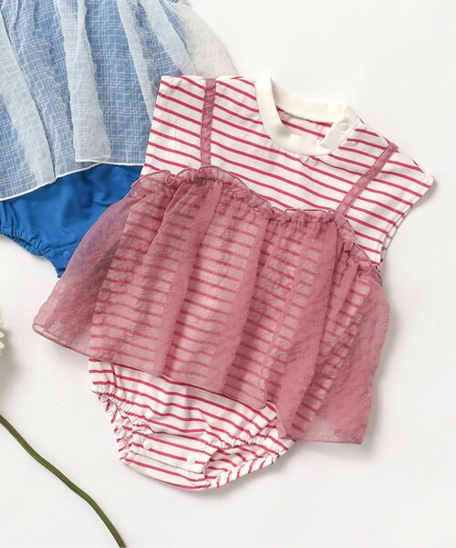 BREEZE(ブリーズ)の「【リンク】チュールドッキングボディーオール(ロンパース・キッズ・ブルー/ピンク・70/80)」の1枚目の写真