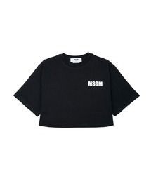 MSGM（エムエスジーエム）の「NEVER LOOK BACK ステートメントロゴ クロップドTシャツ（Tシャツ/カットソー）」