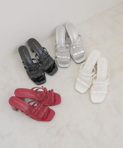 ems excite（エムズエキサイト）の「リボンサンダル（サンダル・レディース・ブラック/オフホワイト/シルバー/レッド・MEDIUM/LARGE）」の5枚目の写真