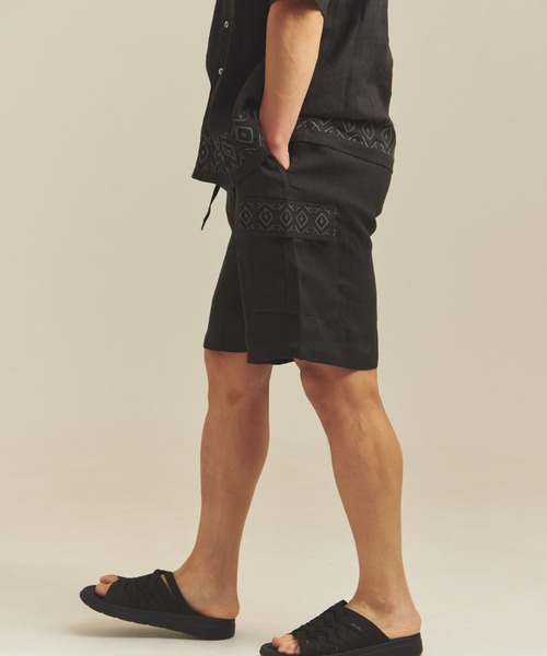 JACKROSE(ジャックローズ)の「BAYCANT リネン100% カーゴショーツ(その他パンツ・メンズ・カーキ/ブラック/ナチュラル・M/L/XL)」の7枚目の写真