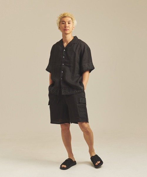 JACKROSE(ジャックローズ)の「BAYCANT リネン100% カーゴショーツ(その他パンツ・メンズ・カーキ/ブラック/ナチュラル・M/L/XL)」の12枚目の写真
