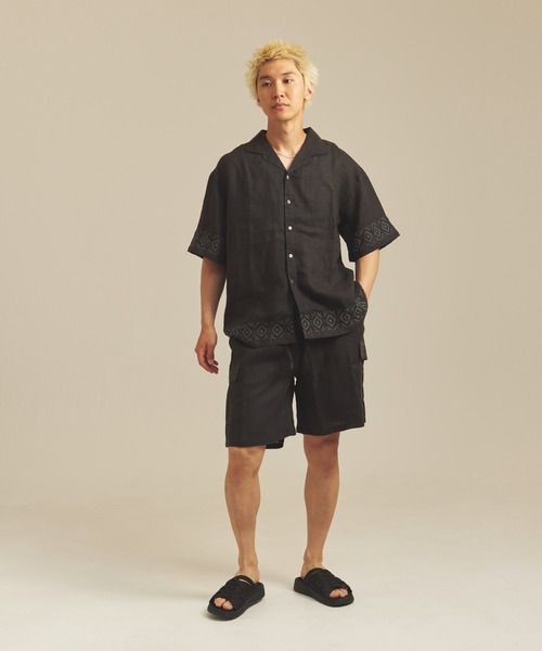 JACKROSE(ジャックローズ)の「BAYCANT リネン100% カーゴショーツ(その他パンツ・メンズ・カーキ/ブラック/ナチュラル・M/L/XL)」の13枚目の写真