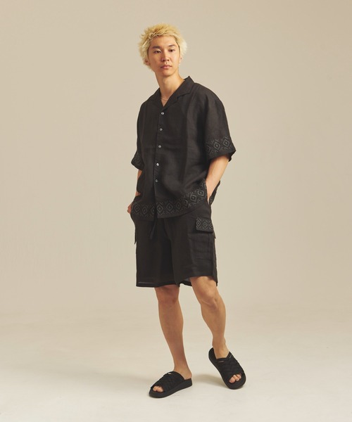 JACKROSE(ジャックローズ)の「BAYCANT リネン100% カーゴショーツ(その他パンツ・メンズ・カーキ/ブラック/ナチュラル・M/L/XL)」の14枚目の写真