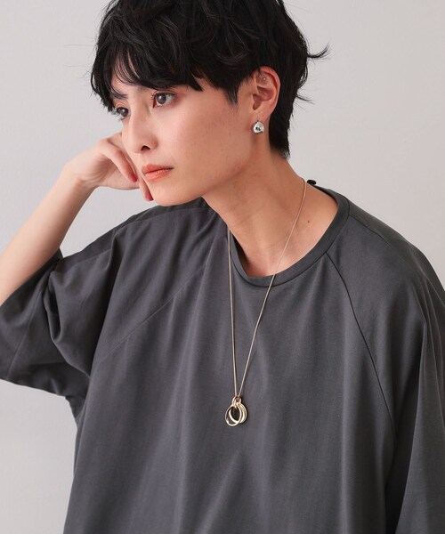 OPAQUE.CLIP（オペークドットクリップ）の「カラーエポ×メタル リングネックレス（ネックレス・レディース・シルバー/ゴールド・00）」の6枚目の写真