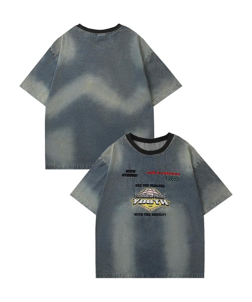 HOOK(フック)の「ヴィンテージウォッシュロゴTシャツ (SS)(Tシャツ/カットソー・メンズ・ブラック/ブルー・MEDIUM/LARGE)」の2枚目の写真
