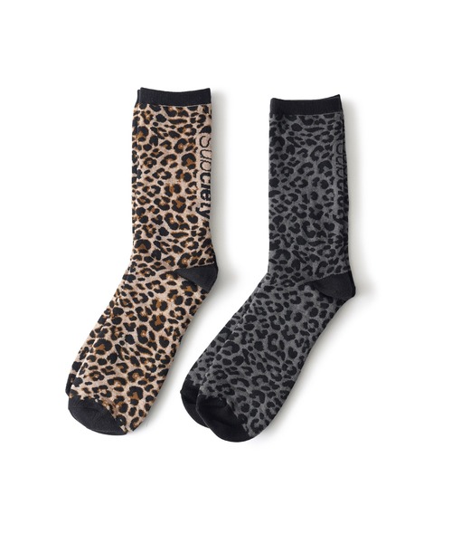 Subciety（サブサエティ）の「Leopard socks（ソックス/靴下・メンズ・ベージュ/ブラック・FREE）」の3枚目の写真