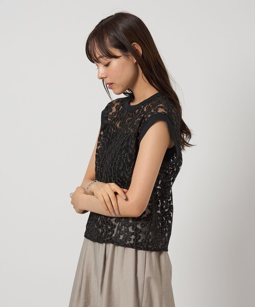 EMMEL REFINES（エメルリファインズ）の「＜EMMEL REFINES＞EM フラワーチュール プルオーバー（シャツ/ブラウス・レディース・ブラック/オフホワイト・FREE）」の5枚目の写真