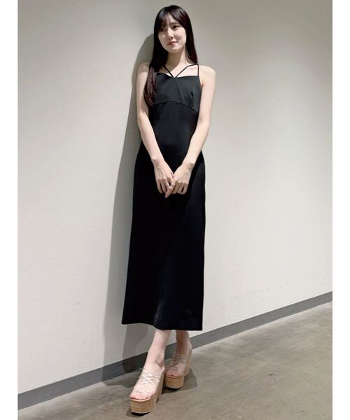 MERCURYDUO（マーキュリーデュオ）の「Iラインキャミワンピース（ワンピース・レディース・アイボリー/ブラック/ベビーピンク・SMALL/MEDIUM）」の12枚目の写真