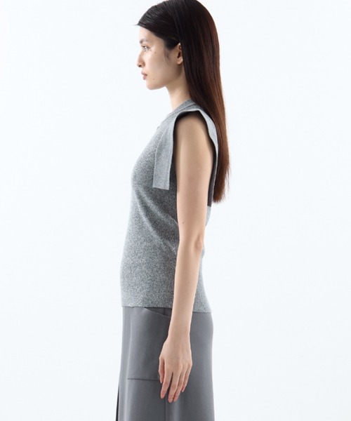美品　CLANE クラネ　SQUARE SLEEVE KNIT TOPS ブルー CLANE/クラネ】SQUARE SLEEVE KNIT TOPS/スクエアスリーブ