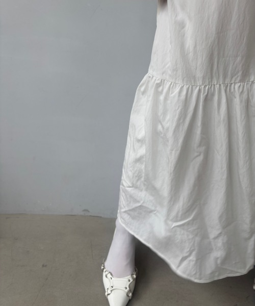 スクエアネック ティアードロングワンピース FX25L060【Fano