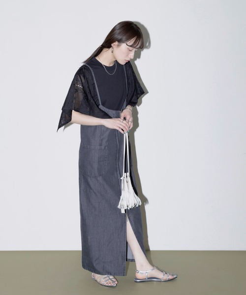 Eimee Law（エイミーロウ）の「フロントジップ テンセルデニムジャンスカ（ジャンパースカート・レディース・ダークグレー/ライトブルー/ブルー・FREE）」の21枚目の写真