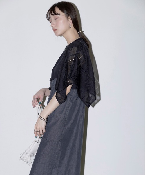 Eimee Law（エイミーロウ）の「フロントジップ テンセルデニムジャンスカ（ジャンパースカート・レディース・ダークグレー/ライトブルー/ブルー・FREE）」の16枚目の写真