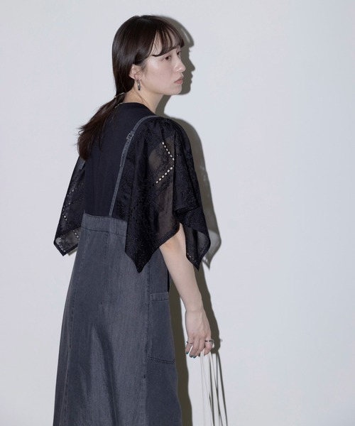 Eimee Law（エイミーロウ）の「フロントジップ テンセルデニムジャンスカ（ジャンパースカート・レディース・ダークグレー/ライトブルー/ブルー・FREE）」の14枚目の写真