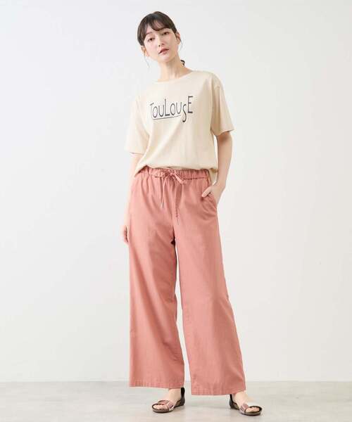 MELROSE claire(メルローズ クレール)の「【TouLousEロゴプリントTシャツ】(Tシャツ/カットソー・レディース・クリーム/チャコールグレー/ライトブルー/ピンク・FREE)」の5枚目の写真